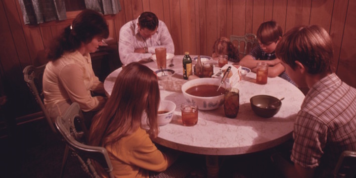family praying