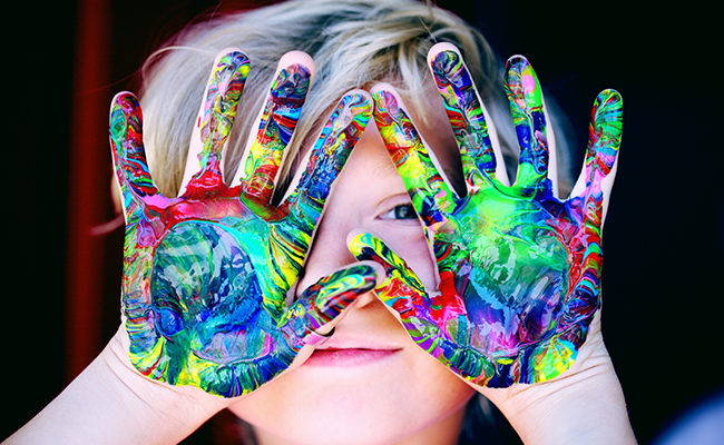 hands paint kids autism church