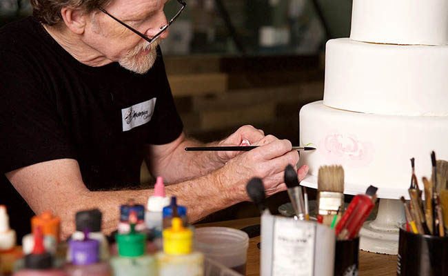 Jack Phillips decorating a cake Colorado Civil Rights Commission