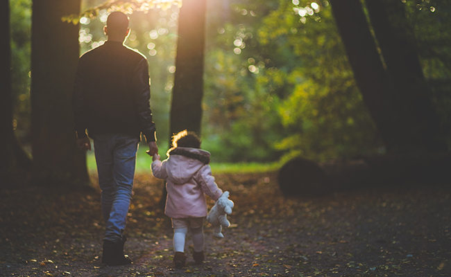father dad daughter walking adoption