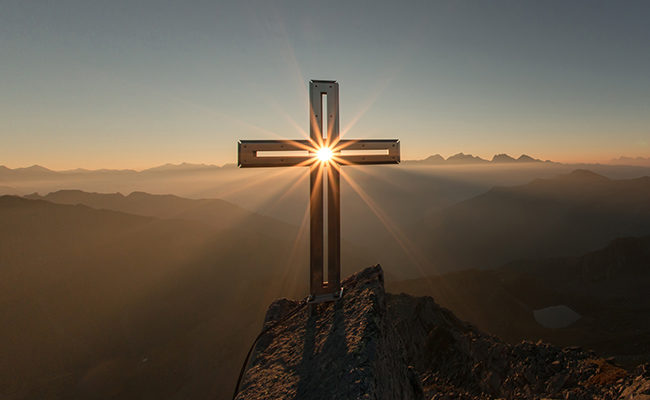 cross sun mountain Easter