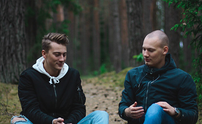 two men woods discipleship disciple maker