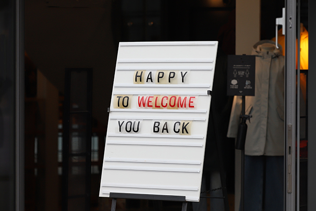 Welcome back sign for COVID dropouts