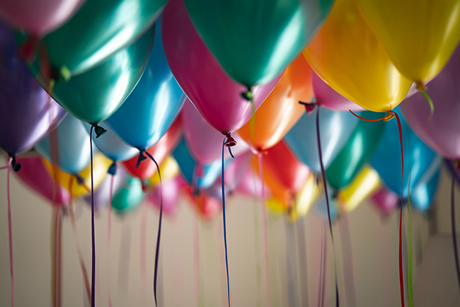 cluster of colorful balloons - celebration