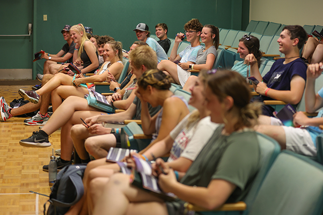 Campers at Union Fuge 2022 engage in group Bible Study - church camp