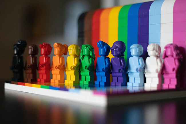 rainbow lego people lined up - gender issues