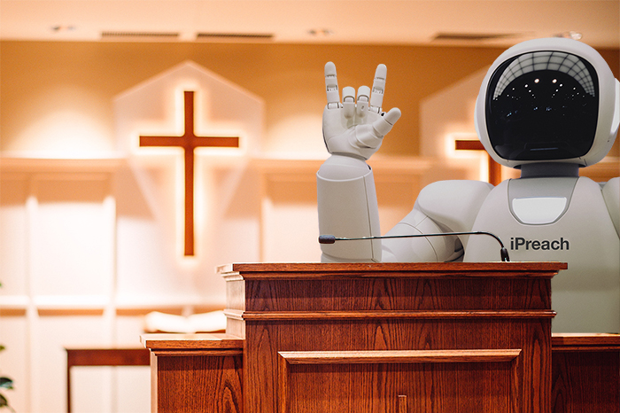 AI sermon artificial intelligence preaching robot pulpit