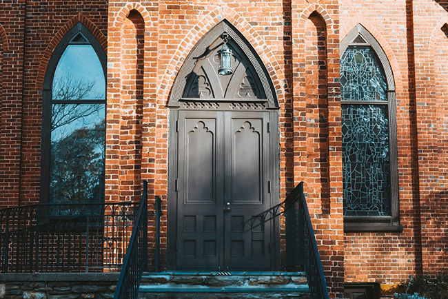 Front doors to a church - churches close